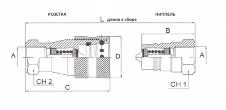БРС ISO A BSP 1/2" розетка-ниппель