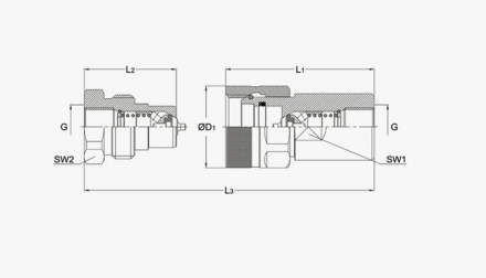 БРС ISO S BSP 3/8" розетка-ниппель